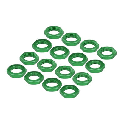 MECCANIXITY Aluminum 17mm RC Wheel Nut Thread M12x1.0mm Hex Wheel Nuts RC Wheel Nut for 1/8 RC Model Car Trucks Off Road Car Upgraded Parts Pack of 16(Green) - color: Green