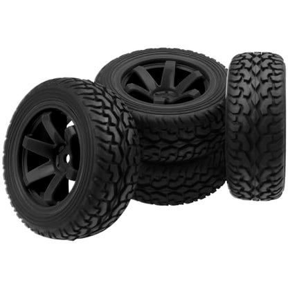 75mm/2.95'' Rubber Tires & Plastic Wheel Rims 12mm Hex w/Foam Compatible with HSP Tamiya HPI Kyosho 1/10 1/12 On-Road RC Touring Car,WLtoys 1/14 144001 RC Buggy (Black) - color: Black