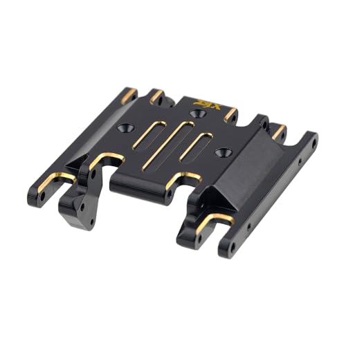 DJX CNC Brass Skid Plate Trasmission Mount for 1/18 HPI Venture18 RC Crawler Car Upgrades Parts (Black)