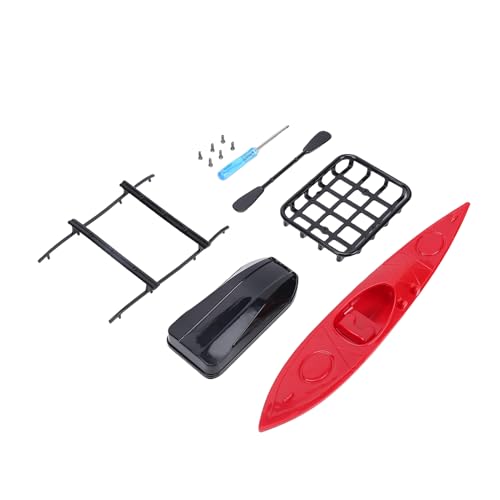Alomejor RC Crawler Roof Rack Set, Plastic Upgrade Accessories with Canoe and Box/Cover 2.76x2.17in for Outdoor Enthusiasts