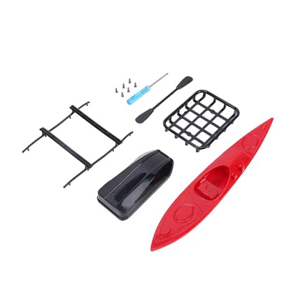 Alomejor RC Crawler Roof Rack Set, Plastic Upgrade Accessories with Canoe and Box/Cover 2.76x2.17in for Outdoor Enthusiasts