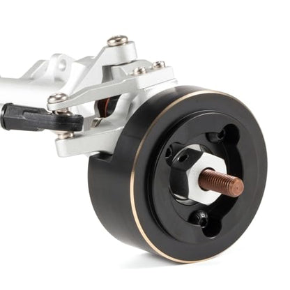 Machined Brass Portal Knuckle Weights - Low Offset for Vanquish Currie Portal F9 SCX10-II and VS4-10 Ultra Offset Front Axle - 128g Each, Low Center of Gravity Upgrade