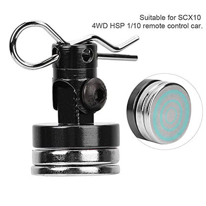 Magnetic Body Mount Kit, Invisible Magnetic Shell Post Mounting Set for SCX10 4W D HSP 1 10 RC Car, Aluminum Alloy Body Post with Slotting Design (Black) - color: Black