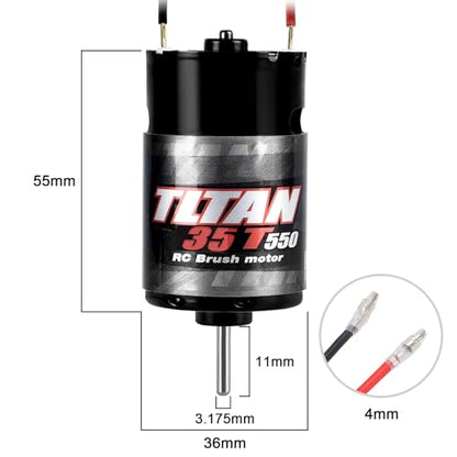 RC Car Motor Waterproof 550 35T Brushed Motor for 1:10 RC Crawler Axial SCX10 AXI03007 JL 90046 TRX4 TRX6 RC Car Truck Boat - size: 35T
