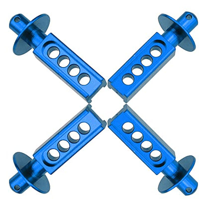 4Pcs Vgoohobby Aluminum Alloy RC Body Post Mounts Compatible with Traxxas Mini E-Revo Mini Slash 1/16 RC Car (Blue) - color: Blue
