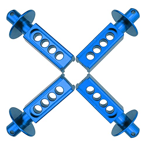 4Pcs Vgoohobby Aluminum Alloy RC Body Post Mounts Compatible with Traxxas Mini E-Revo Mini Slash 1/16 RC Car (Blue) - color: Blue