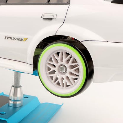 1/10 Hard Plastic RC Drift Tires - 12mm Hex Hub On-Road Touring Racing Wheels Set for HSP Tamiya HPI Kyosho Redcat ExceedRC WLtoys 144001 On-Road Drifting Drift Cars - color: Green