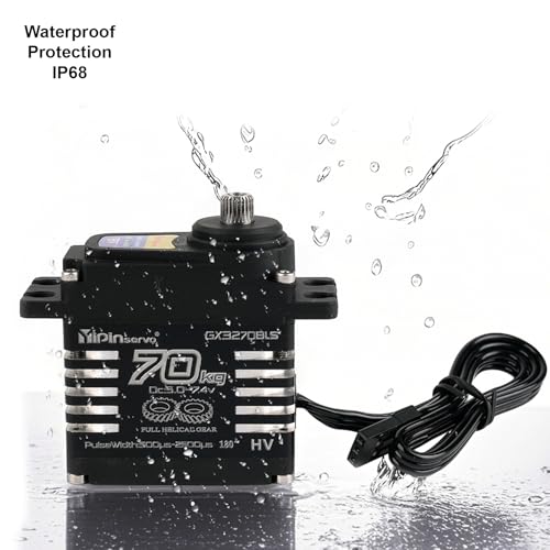 70KG High Torque,GX3270BLS Digital RC Servo, 180/270/360 Degree Metal Gear, IP68 Brushless Motor, Black (4PCS 180 Degree) - style: 4PCS 180 Degree