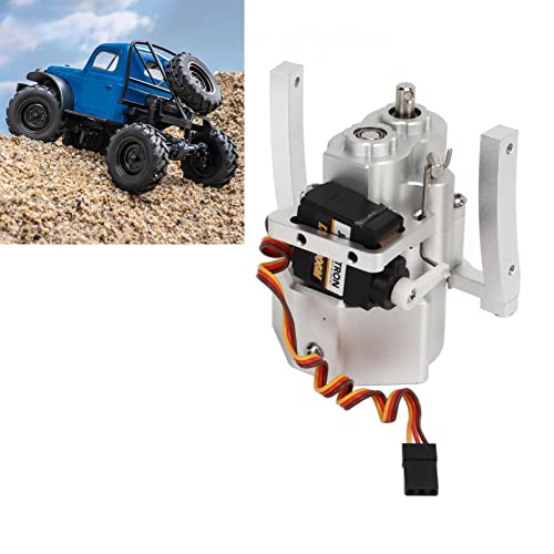 plplaaoo RC Gear Box Transfer Case Aluminum Alloy Anodize Accurate RC Gear Box Kit with Shaft for SCX10 1/10 313mm Wheelbase (Silver) - color: Silver