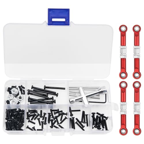 Metal Steering Rod Servo Linkages Turnbuckle & RC 16207 Screw Kit, Phillips Cross Head Screws 2x10mm Pins Locknut Suspension Pins