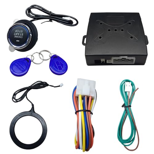 BDZMC Car Push Engine Start Button Kit | Upgrade Push to Start Ignition Kit, Smart Keyless Go System for Most DC12V Cars
