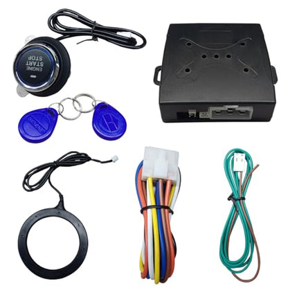 BDZMC Car Push Engine Start Button Kit | Upgrade Push to Start Ignition Kit, Smart Keyless Go System for Most DC12V Cars