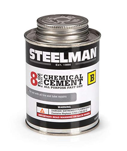 Steelman Chemical Vulcanizing Cement for Rubber Tire and Tube Repairs - 8oz. Fast-Drying, Contains Vulcanization Accelerators, Suitable for Chemical or Heat Vulcanization