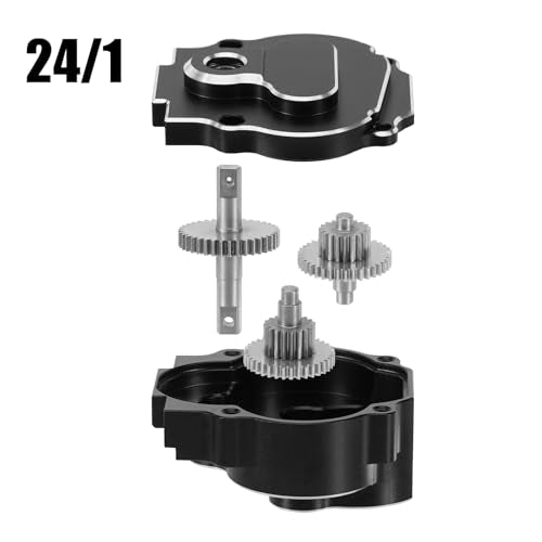 INJORA CNC Aluminum 24:1 Complete Transmission for 1/18 RC Crawler Redcat Ascent-18 Upgrade - size: 24:1 Transmission