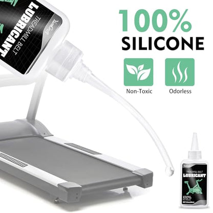 Treadmill Belt Lubricant,7oz/200ml Pure Silicone Oil with Application Tubes | High temperature resistant stable silicone lube, precision screw caps, non-toxic & odorless for most treadmill lubrication