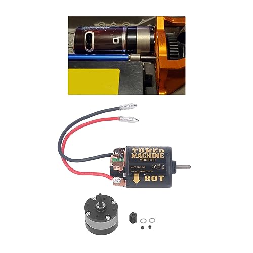 RC Car Universal 540 Brushed Motor with 1/3 Reduction Planetary 13T 80T for 1/14 Tractors 1/10 Crawler Car DIY Modifications (80T)