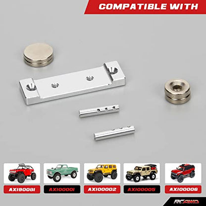 RCAWD for 1/24 Axial SCX24 Upgrades Magnets Body Post, Body Mount Aluminum Parts for AXI90081 AXI00001 AXI00002 AXI00005 AXI00006 Silver - color: Silver