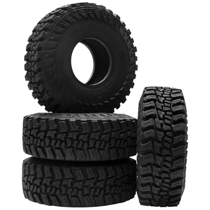 ShareGoo 4Pcs RC 1.9 Crawler Tires 1.9inch Rubber Tire 120x44mm w/Foam Inserts Compatible with Axial SCX10 II III Traxxas TRX4 Redcat Gen8 Gen7 1/10 RC Crawler Car (Style 1) - style: Style 1