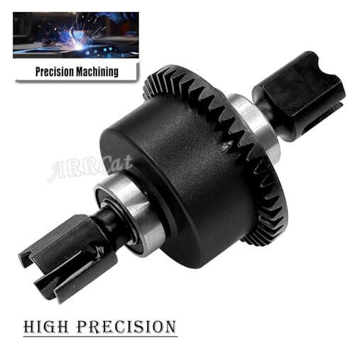 Front Rear 43T Differential & 10T Main Gear Upgrades Part for 1/7 FIRETEAM Mojave 6S BLX/1/8 KRATON Notorious Outcast Talion 6S BLX,ARRCat Steel #45 Front Rear Diff Set,Black