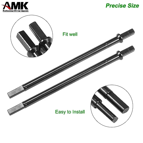 AMK Steel Rear Thickened Capra Driveshaft 4.4mm Bold UTB10 CVD Drive Shaft with Portal Stub Axles for 1/10 RC Crawler Axial Capra F9 Upgrades (Rear) - color: Rear