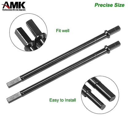 AMK Steel Rear Thickened Capra Driveshaft 4.4mm Bold UTB10 CVD Drive Shaft with Portal Stub Axles for 1/10 RC Crawler Axial Capra F9 Upgrades (Rear) - color: Rear