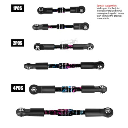 RC Aluminum Front&Rear Link Set Upgrades Part for 1/10 Slash 2WD VXL.Adjustable Turnbuckles Camber Links Toe Link Hops Up,Colour - color: Colour(for 1/10)