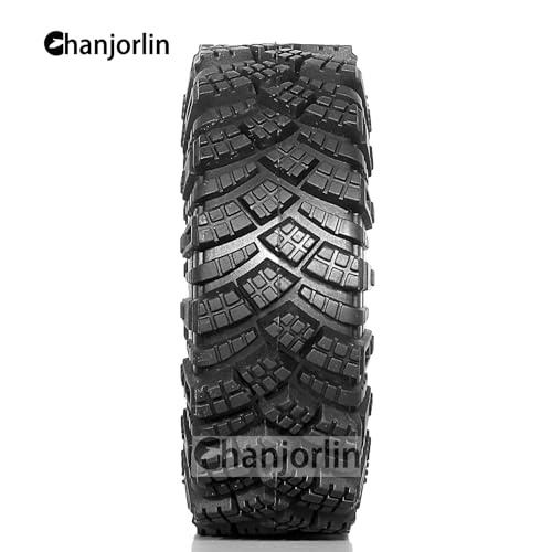 1.9 RC Tires OD 98mm 1/10 Rubber All Terrain Mud Crawler Tyres with Foam for 1:10 Rock Crawler Car Axial SCX10 SCX10 III AXI03007 D90 TF2 MST Tamiya RR10 Beadlock Wheels Hubs 4PCS