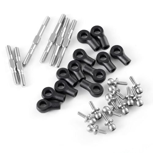 Stainless Steel Adjustable Turnbuckles/Camber Links Set with Ball Head Screw for Losi 1/24 Buggy Micro-B/ 1/28 Micro-T Linkage Upgrade Part
