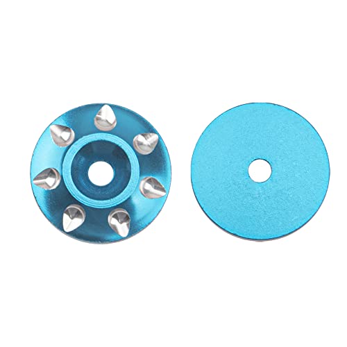 ShareGoo 2Pack Universal RC Metal Rear Wing Buttons Gasket Fixed Rear Tail Wing Washer for 1/10 1/8 RC Off Road Short Truck Buggy Racing Car (Blue)