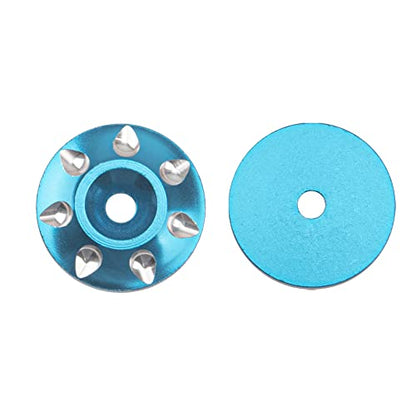 ShareGoo 2Pack Universal RC Metal Rear Wing Buttons Gasket Fixed Rear Tail Wing Washer for 1/10 1/8 RC Off Road Short Truck Buggy Racing Car (Blue)