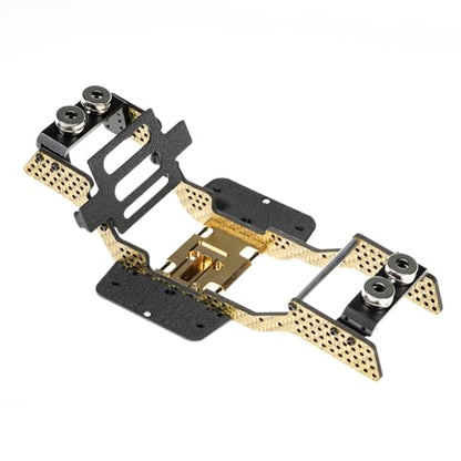 Carbon Fiber Chassis Kit for SCX24, 7° Angled Skid, LCG Chassis Kit for Axial SCX24 C10 Upgrade Parts, JLU, Bronco, Deadbolt, Golden - color: Gold