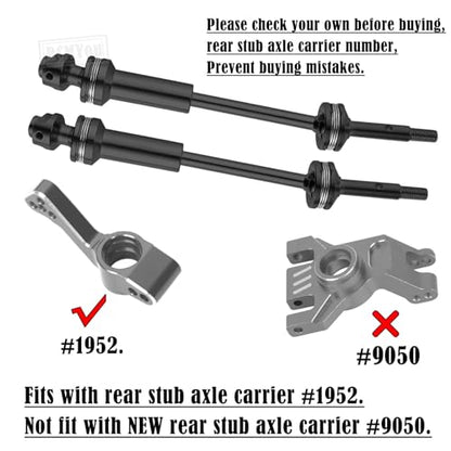 RC Stainless Steel Drive Shaft CVD Upgrades Part for 1/10 Slash VXL 4X4,Rustler/Stampede/Hoss VXL 4X4 4WD,4PCS Front Rear #45 Axles with Hex,Black - style: Black for 1/10 4wd