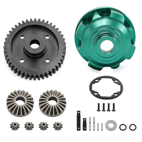 RC Car Toys For Traxxas For Maxx For Slash For UDR For WideMaxx 1/10 1/8 Full Set Front Rear Center Metal Differential 37T 13T Steel Gear(Center green) - color: Center green