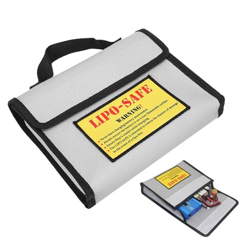 Sorandy Battery Fireproof Bag for Charging and St Orage | Double Layer Fireproof, Silicone Fiberglass, Flame Retard Bag for Drone Hobbyists, 8.9x7.1x1.8 Inches