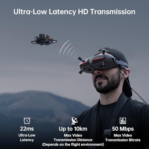 CADDXFPV Walksnail Avatar HD FPV Goggles X - 1080P/100FPS, 50° FOV, OLED | 22ms Low Latency, Head Tracking Support, HDMI/AV Input, Compatible FPV Drone Goggles for All Walksnail Avatar VTX Kit