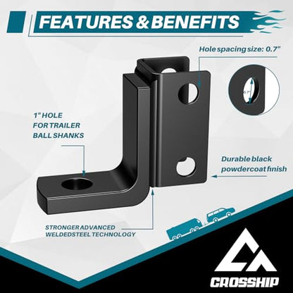 #99002 Adjustable Trailer Hitch Mount, Tow Hitch with 1" Hole, Drop/Rise, 5000 Lbs Towing Capacity with 2 Pins for Pickups Vans SUV Campers Boat（Only Suit CROSSHIP Shank Tube) - color: Replacement Adjustable Mount Hitch