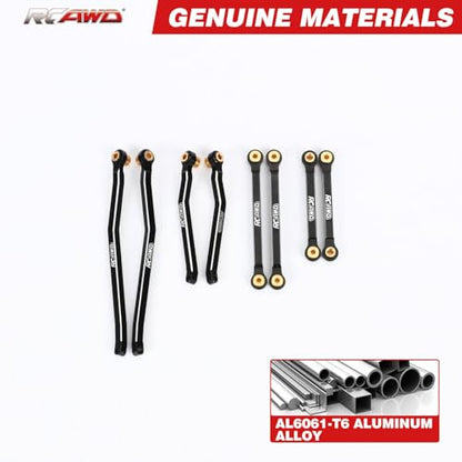 RCAWD CR18P High Clearance Tie Rods Set RC Linkage for Hobby Plus Rock Van, Trail Hunter, EVO Harvest, FUR-2411 Upgrades Parts Black - color: Black