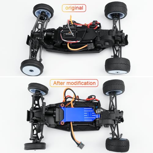 Aluminum Alloy RC Receiver Mount Plate Upgrade Parts, Blue | For Losi 1/24 Micro-B, RC Car Buggy - color: Blue