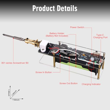 DIY Electric Screwdriver Soldering Project Kit with 2 screwdriver bits | BANRIA Handheld Screwdriver Electronics Project for Soldering Practice, DIY assembly, Repair Applications