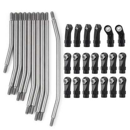 RC Car Models Parts for Axial for Scx10 Ii 90046 1/10 Rc Car 10Pcs 313 324Mm Stainless Steel Link Rod Set Linkage Steering W Nylon Ball End(313mm) - size: 313mm
