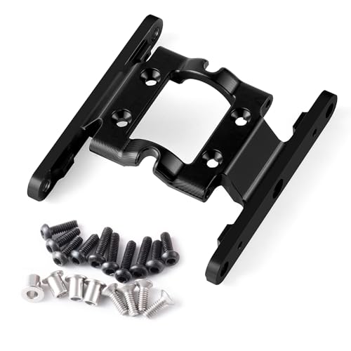 CNC Aluminum Center Frame Brace Transmission Skid Plate Gearbox for FMS FCX18 LC80 1/18 RC Crawler Car Upgrades (Black) - color: Black