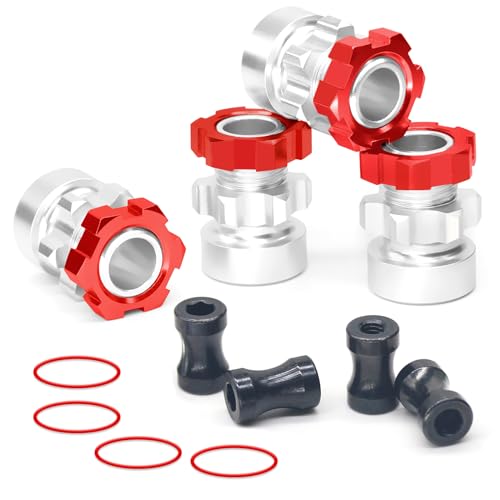 OGRC 12mm to 17mm Wheel Hex Adapter, Hex Extension for Slash Losi RC Car | Aluminum Hub, 10mm Extension, 17mm Wheel Conversion, for Traxxas Losi HPI 1/10 RC Truck Buggy, Red - color: Red