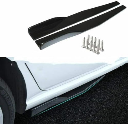 Universal Car Front Bumper Lip Spoiler Body Kits + 2M / 86.6" Side Skirt Extension Rocker Panel Body Kit + 48CM Auto Rear Bumper Lip Diffuser (63"-70" Red) - color: 63"-70" Red