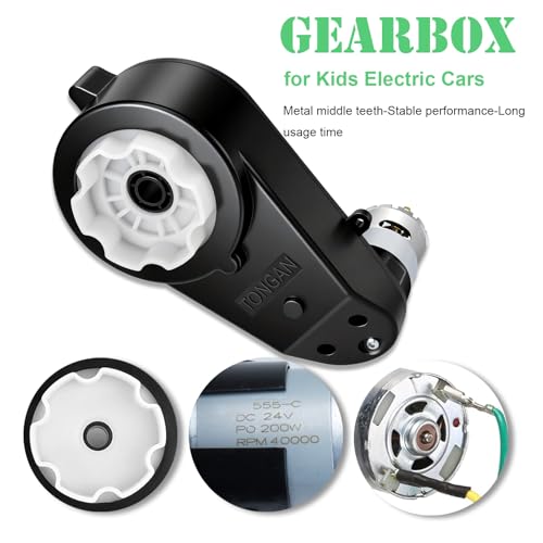 2 Pcs 24V Electric Powered Wheels Upgrade Motor Gearbox 24v RS555 High Speed Drive Engine Gearbox Motor Upgrade for Jeep Ride On