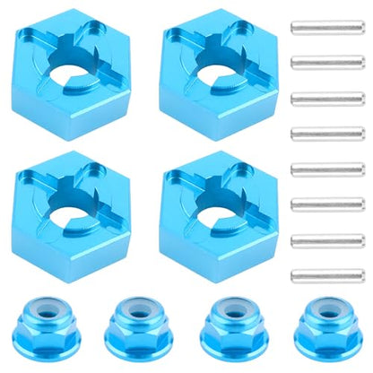 Aluminum Suspension Arms & Steering Knuckle Kit & Shock Tower & Linkage Assembly Parts for 1/16 Scale H16BM H16DR H16PL H16E & 16207 16208 16209 RC Upgrade Part(Blue)