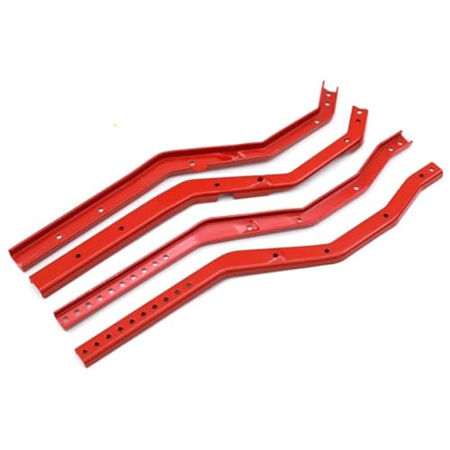 RC Car Chassis Frame For Axial For SCX10 III For Gladiator For Wrangler 1/10 Metal Wheelbase Adjustable For Chassis Frame Rail Set RC Crawler Parts(Red) - color: Red