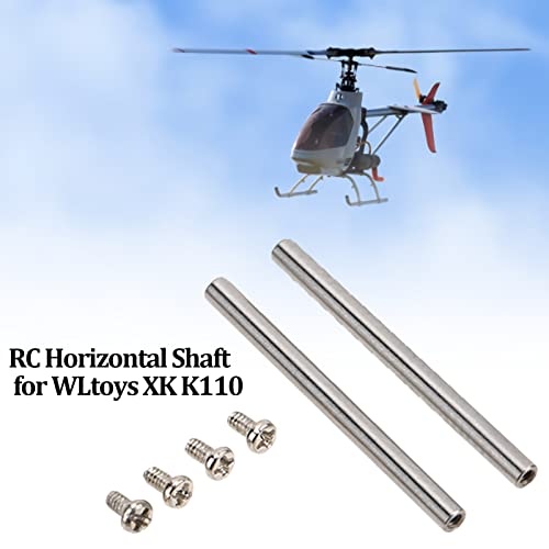 Dilwe RC Horizontal Shaft Set, 1 Pair Iron RC Metal Horizontal Shaft Main Shaft for WLtoys XK K110 RC Helicopter Upgrade Parts RC Accessories