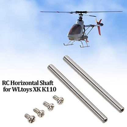 Dilwe RC Horizontal Shaft Set, 1 Pair Iron RC Metal Horizontal Shaft Main Shaft for WLtoys XK K110 RC Helicopter Upgrade Parts RC Accessories