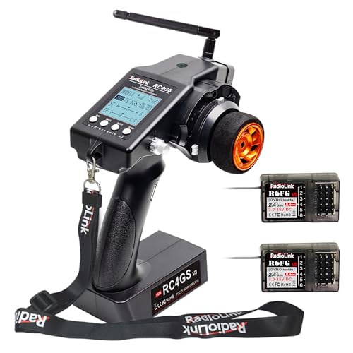 Radiolink RC4GS V3 2.4G 5 Channels RC Radio Transmitter and 2 R6FG Gyro Receivers Set Radio Combo for Crawler Truck Car Boat