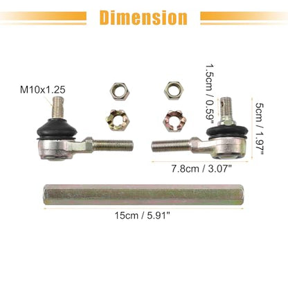 ACROPIX 15cm 5.91" Steering Tie Rod End Tie Rod Link Fit for 50cc 70cc 90cc 110cc 125cc 150cc ATV Quad Four Wheeler with Ball Joint Accessories - Pack of 2 - size: 150mm